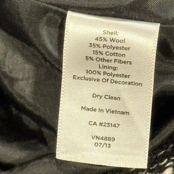 Talbots Tweed Wool Blend Black White Pockets Womens Lined Pencil Skirt Size 16 - Picture 7 of 11